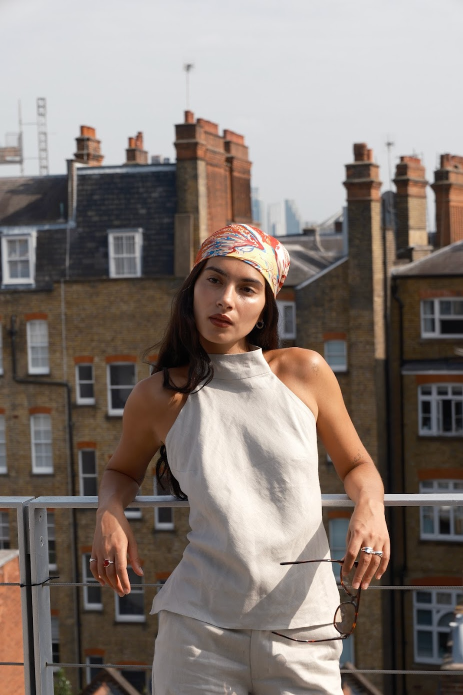 Linen Halter Top - Stone
