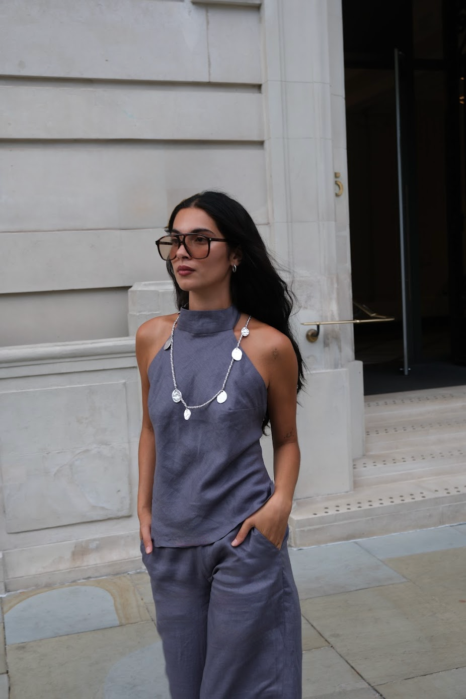 Linen Halter Top - Haze