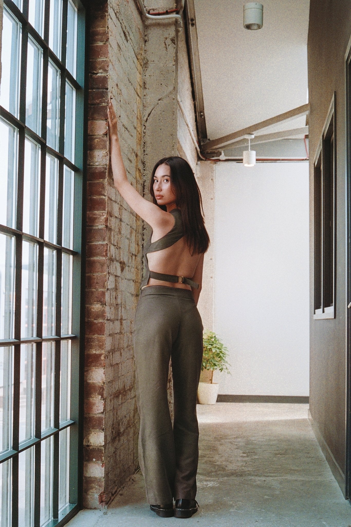 Olive Cupro Suit - Alchemy London