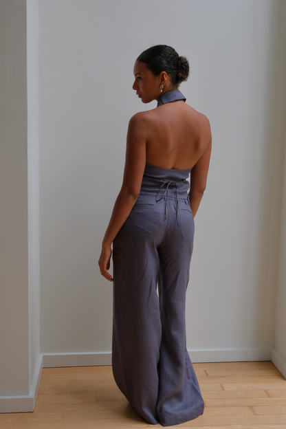 Keyhole Top - Haze Linen