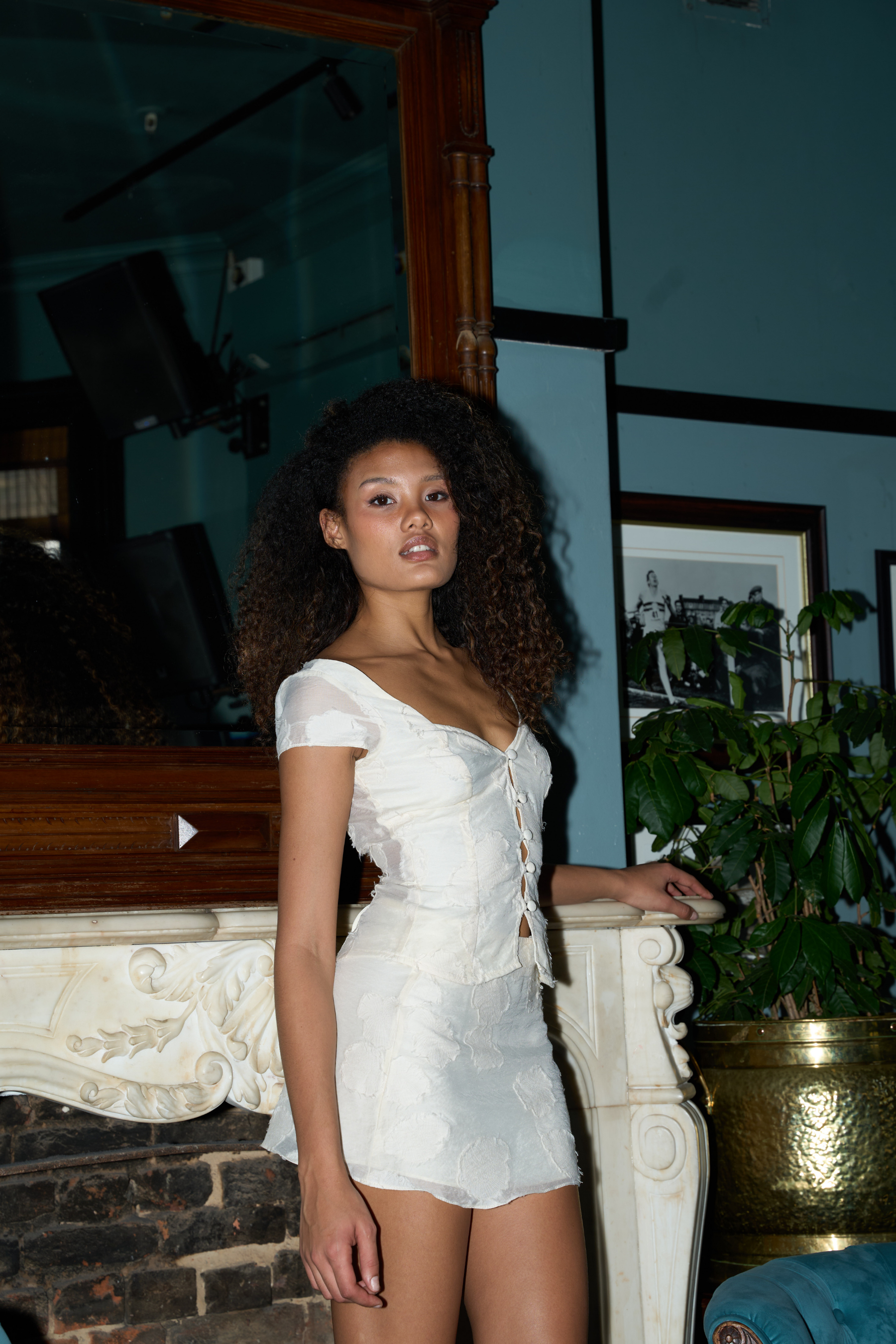 Azalea Mini Skirt | Ecru