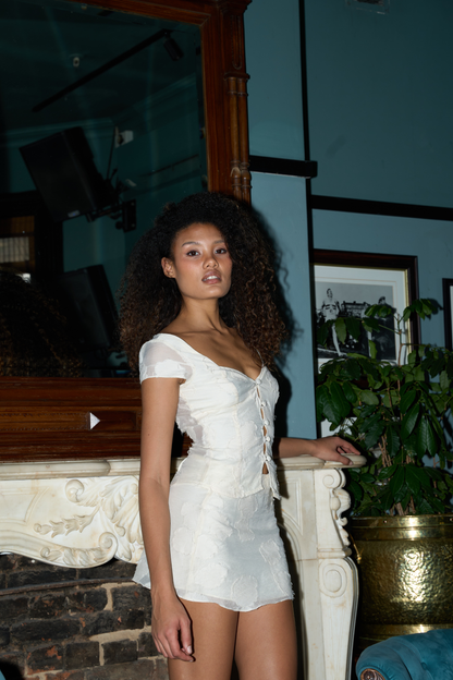 Azalea Mini Skirt | Ecru