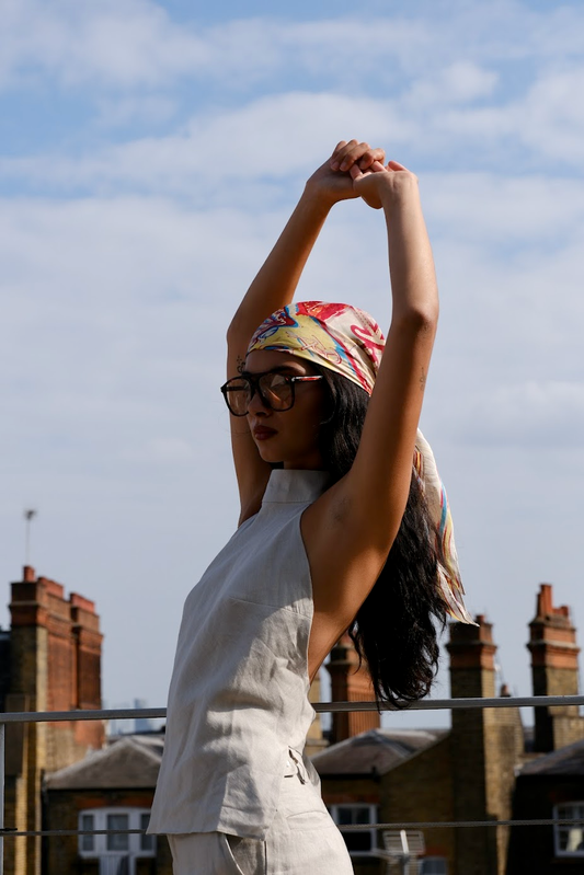 Linen Halter Top - Stone
