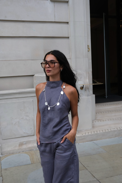 Linen Halter Top - Haze