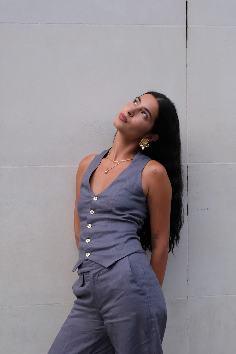 Linen Highline Waistcoat | Haze