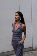 Linen Highline Waistcoat | Haze