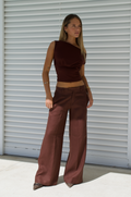 Gea Trousers | Chocolate Linen
