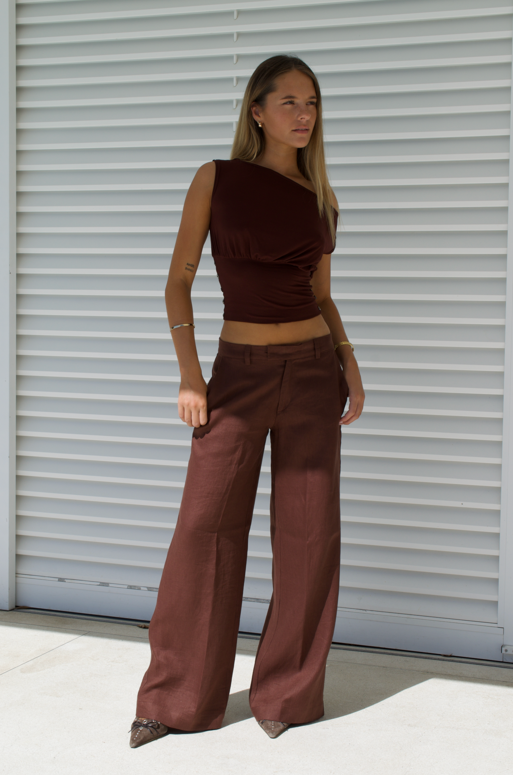 Gea Trousers | Chocolate Linen