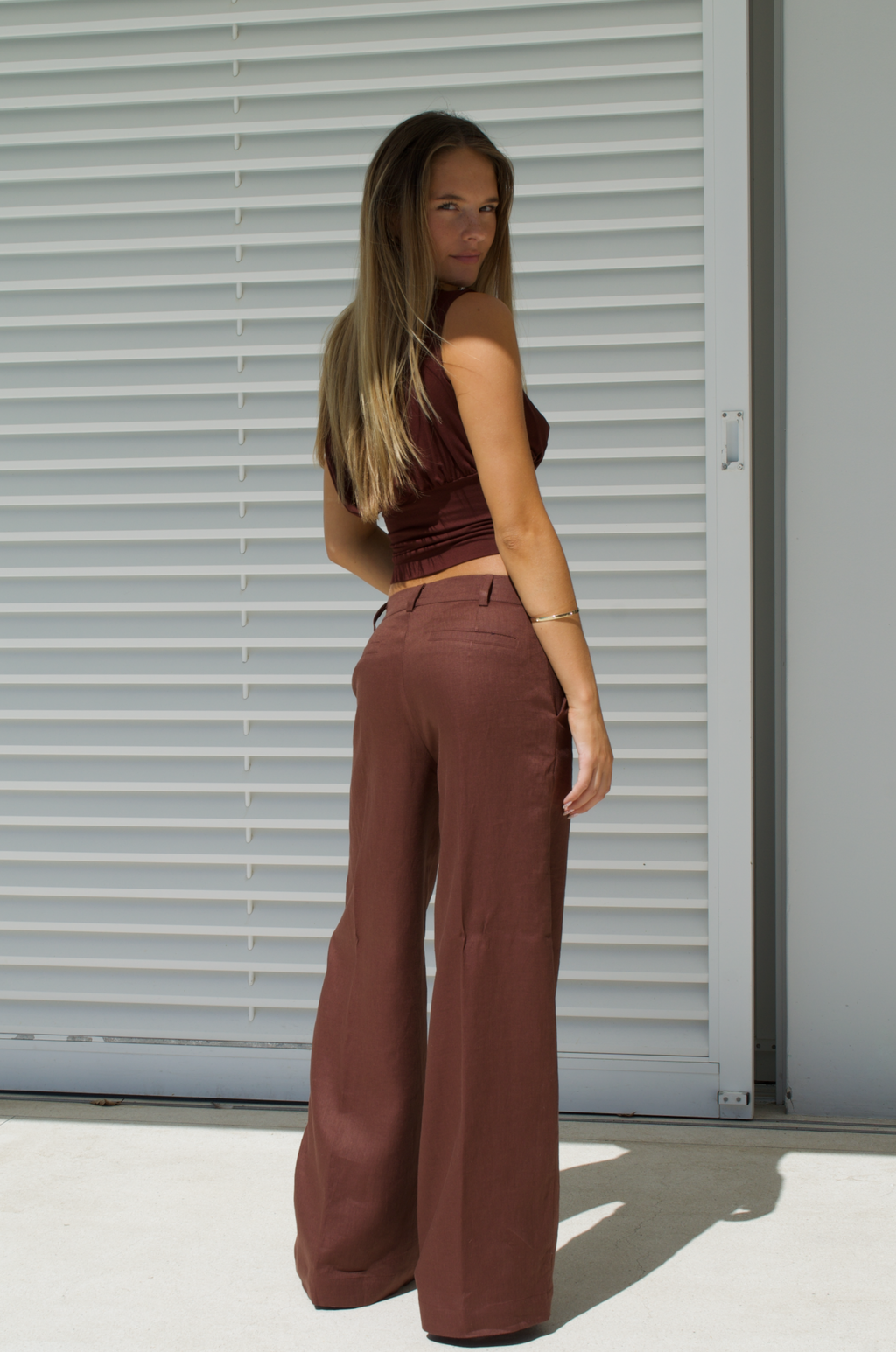 Gea Trousers | Chocolate Linen