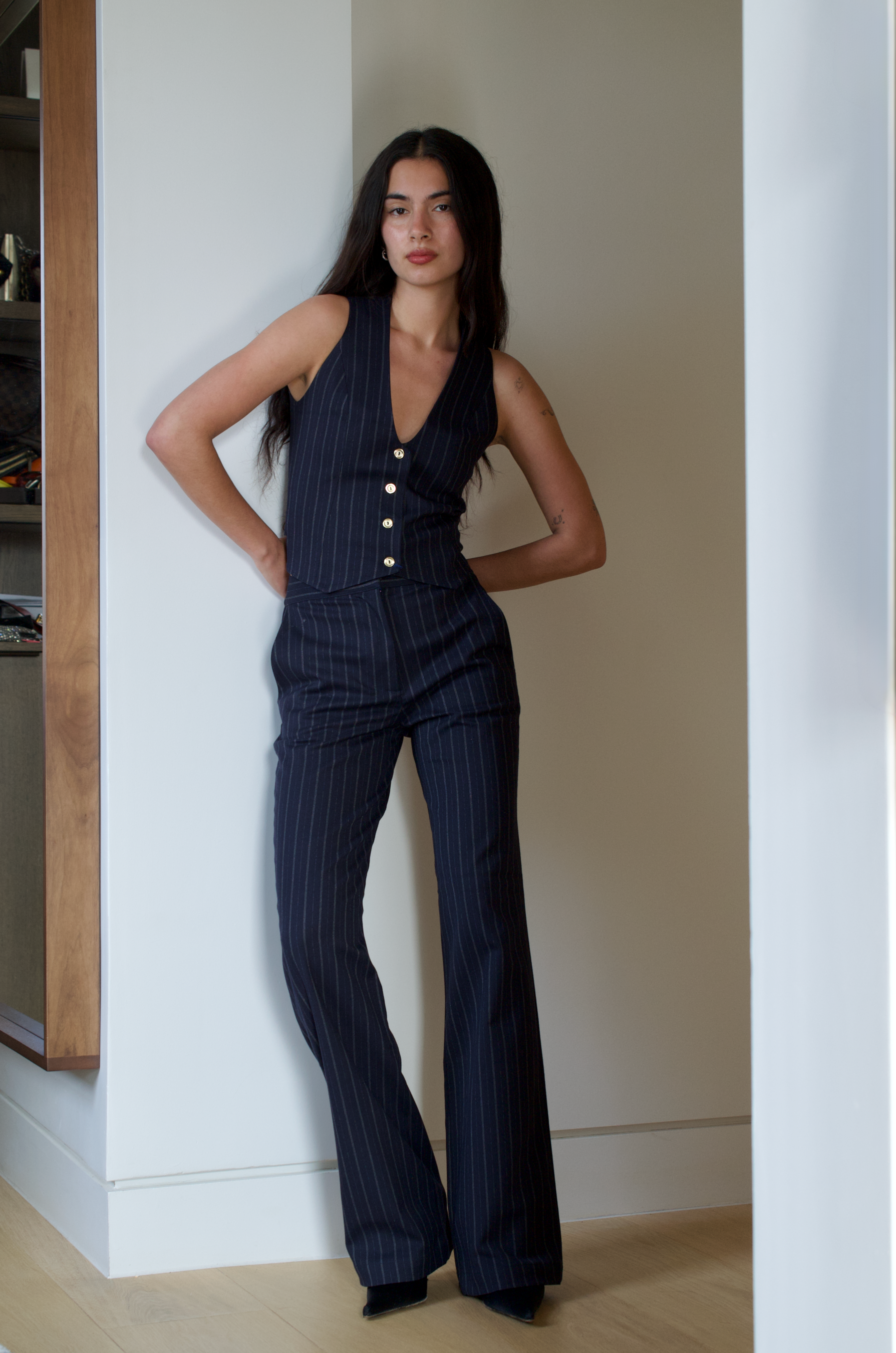 Navy Pinstripe Suit