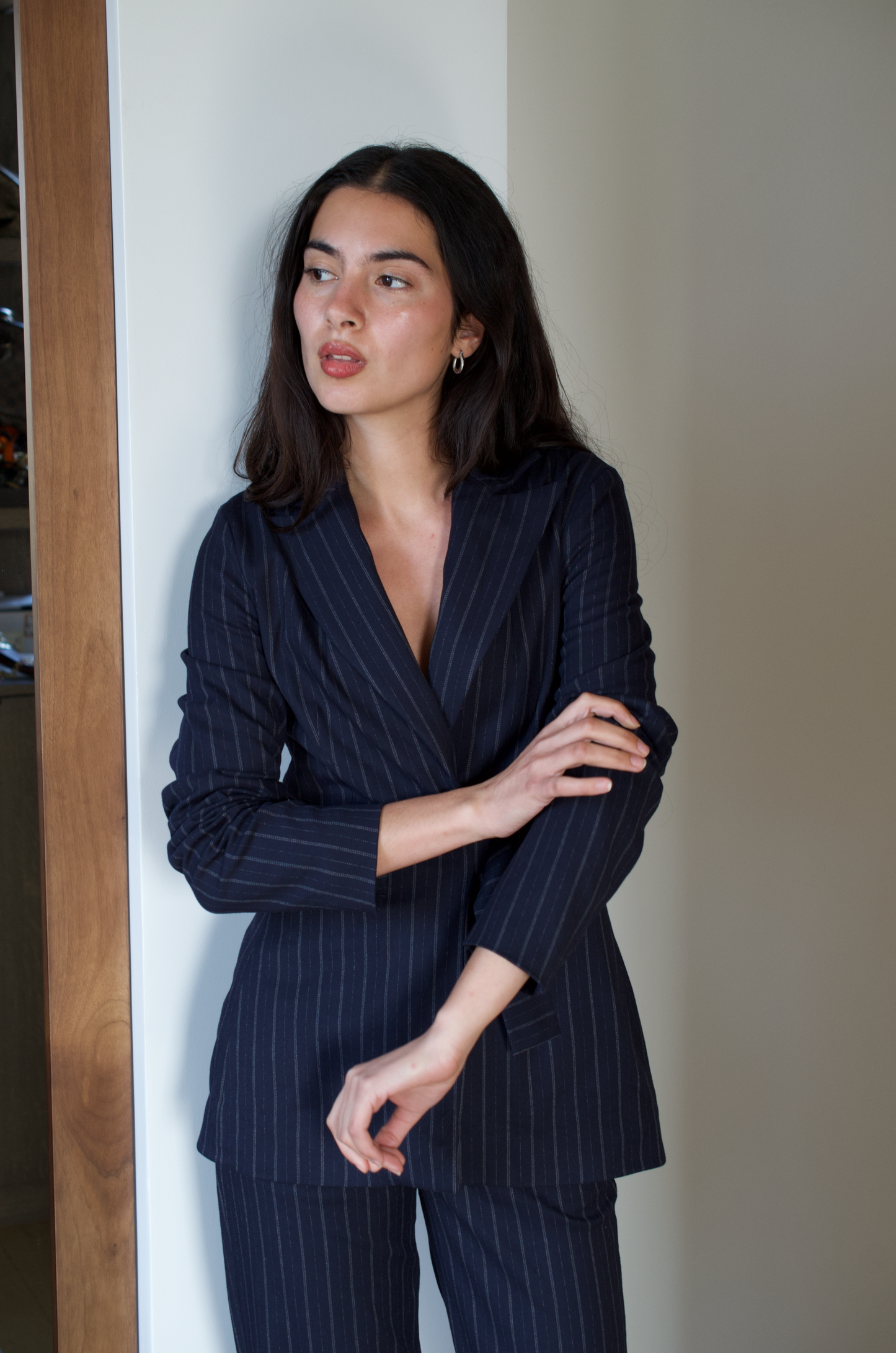 Navy Pinstripe Suit