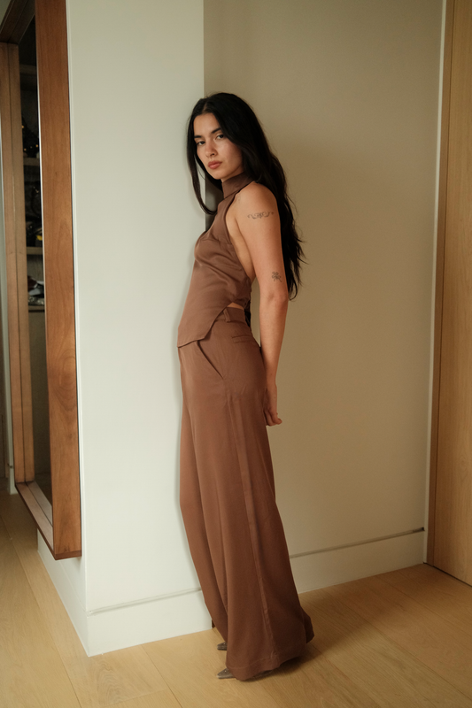 Gea Trousers | Brown Twill