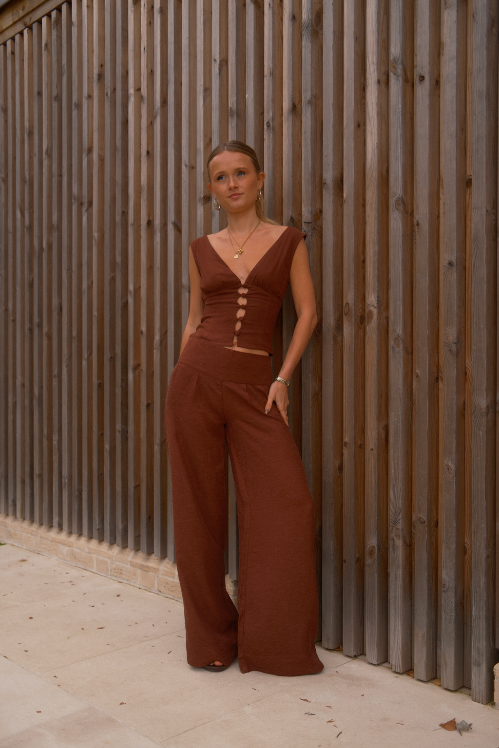 Malin Pleated Trousers | Chocolate