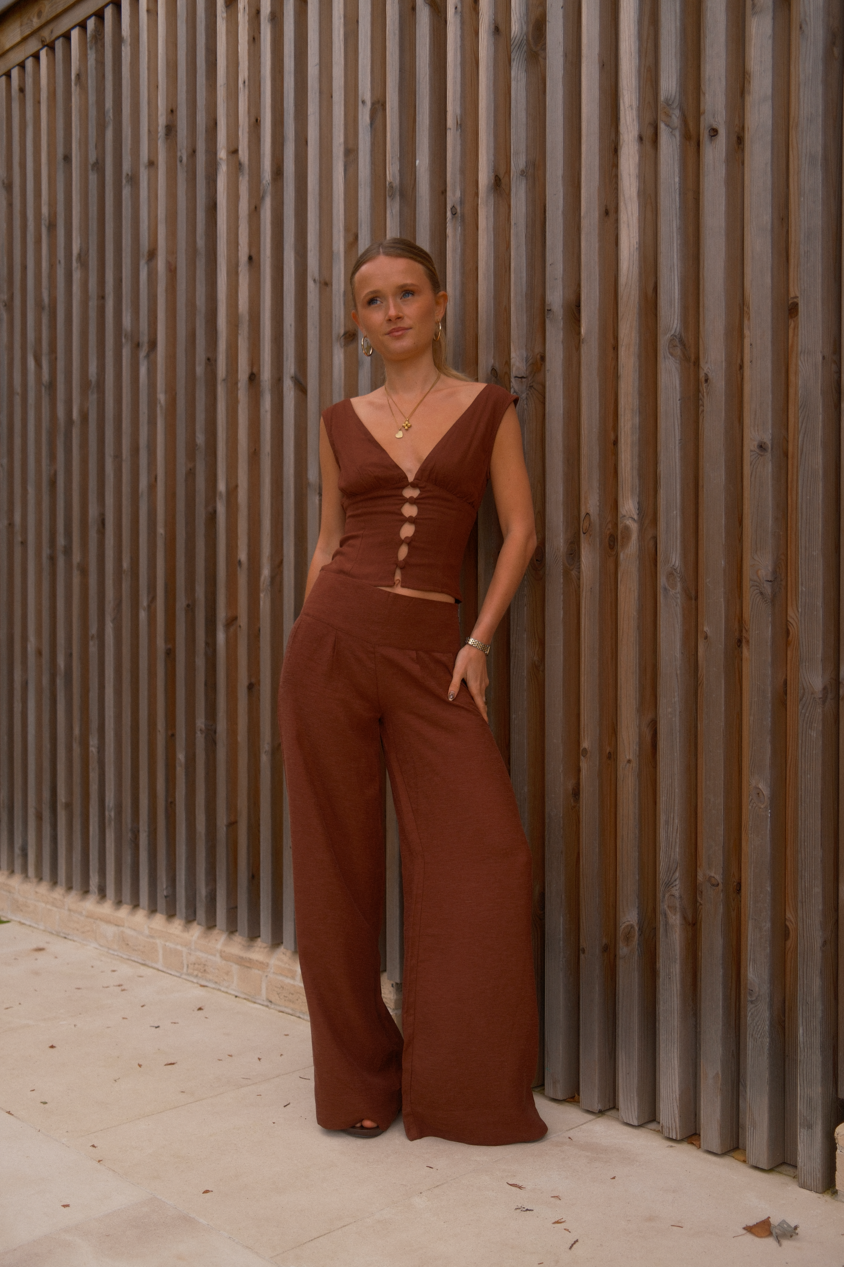 Malin Pleated Trousers | Chocolate