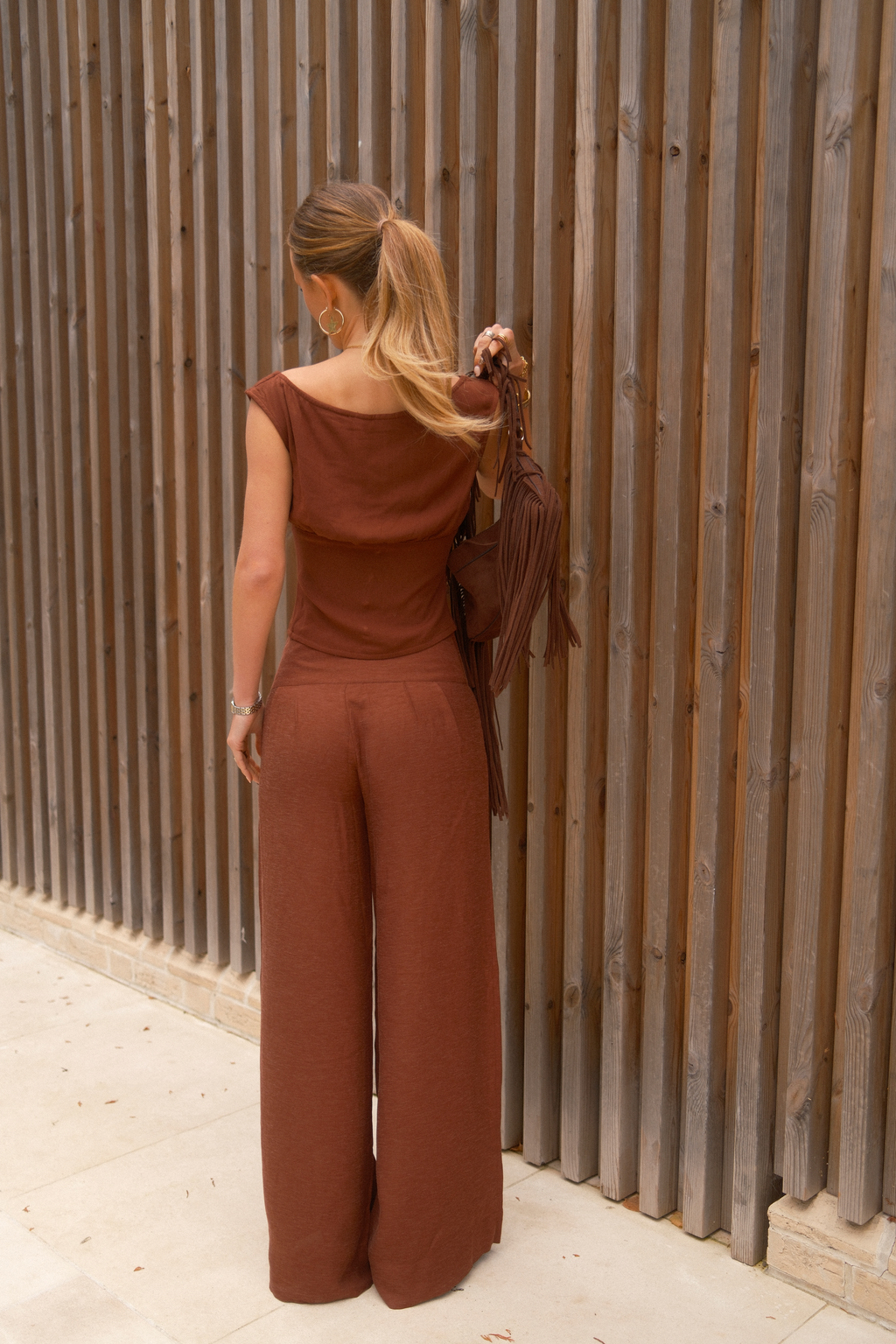 Malin Pleated Trousers | Chocolate