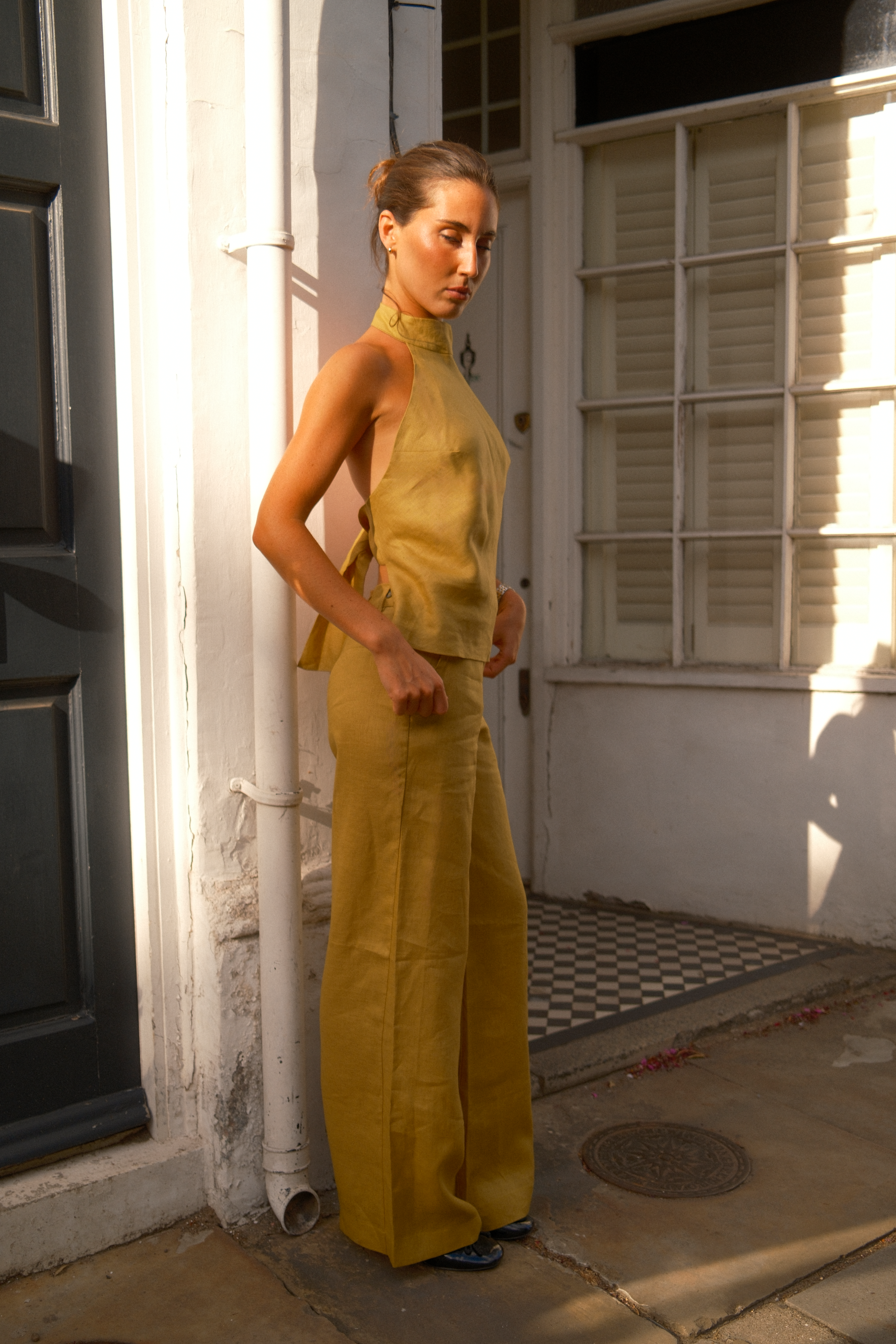 Gea Trousers | Lime Linen