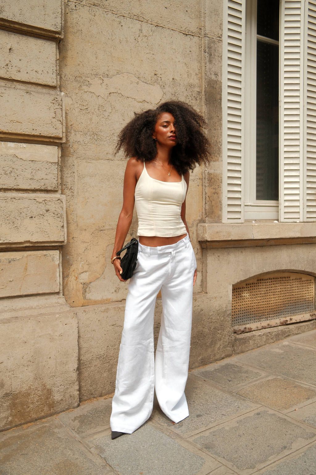 Gea Trousers | White Linen