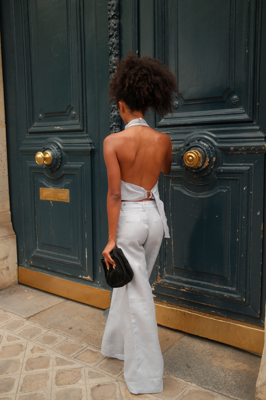 Gea Trousers | Ice Blue Linen