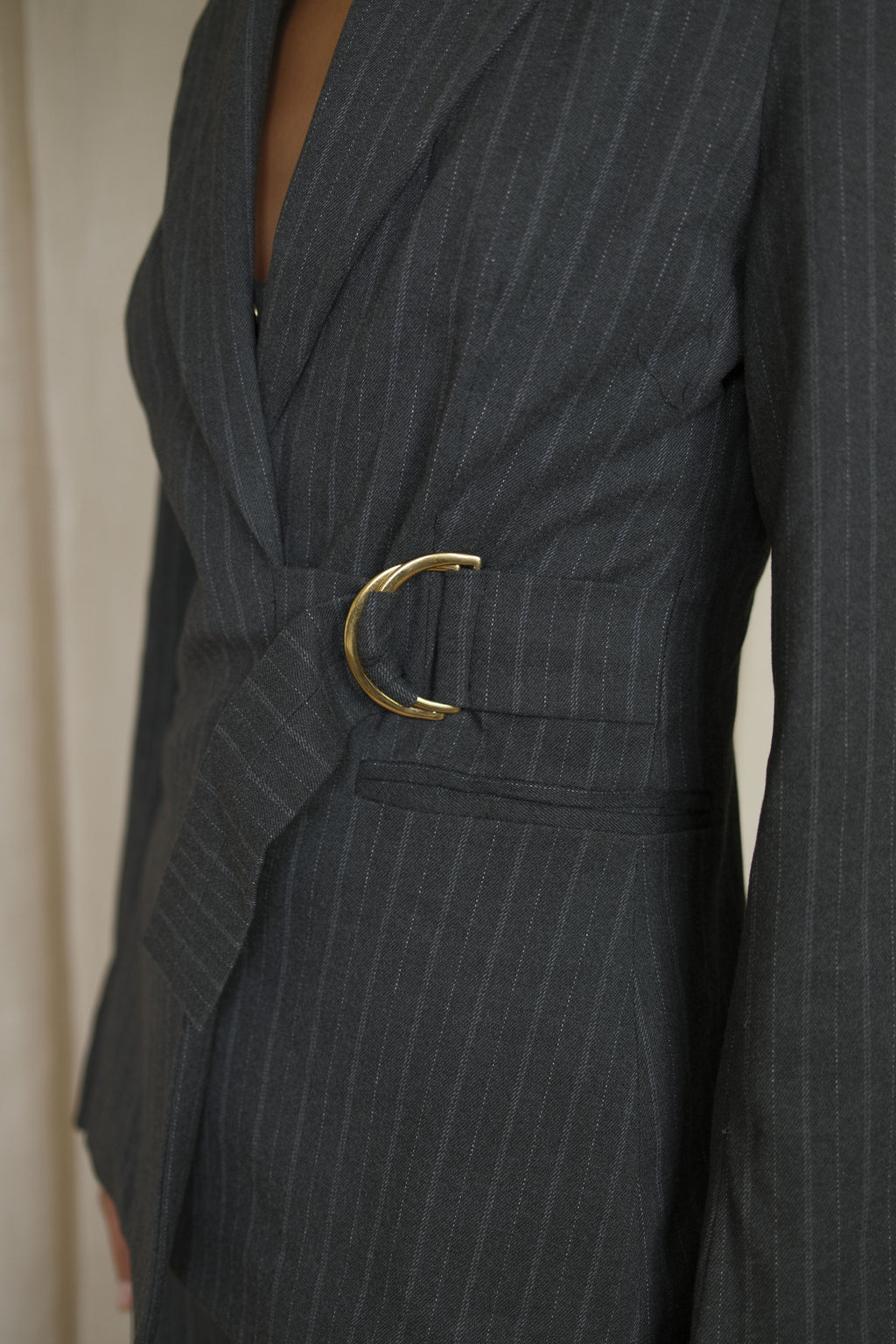 Grey Pinstripe Blazer