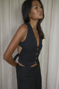 Black Pinstripe Waistcoat