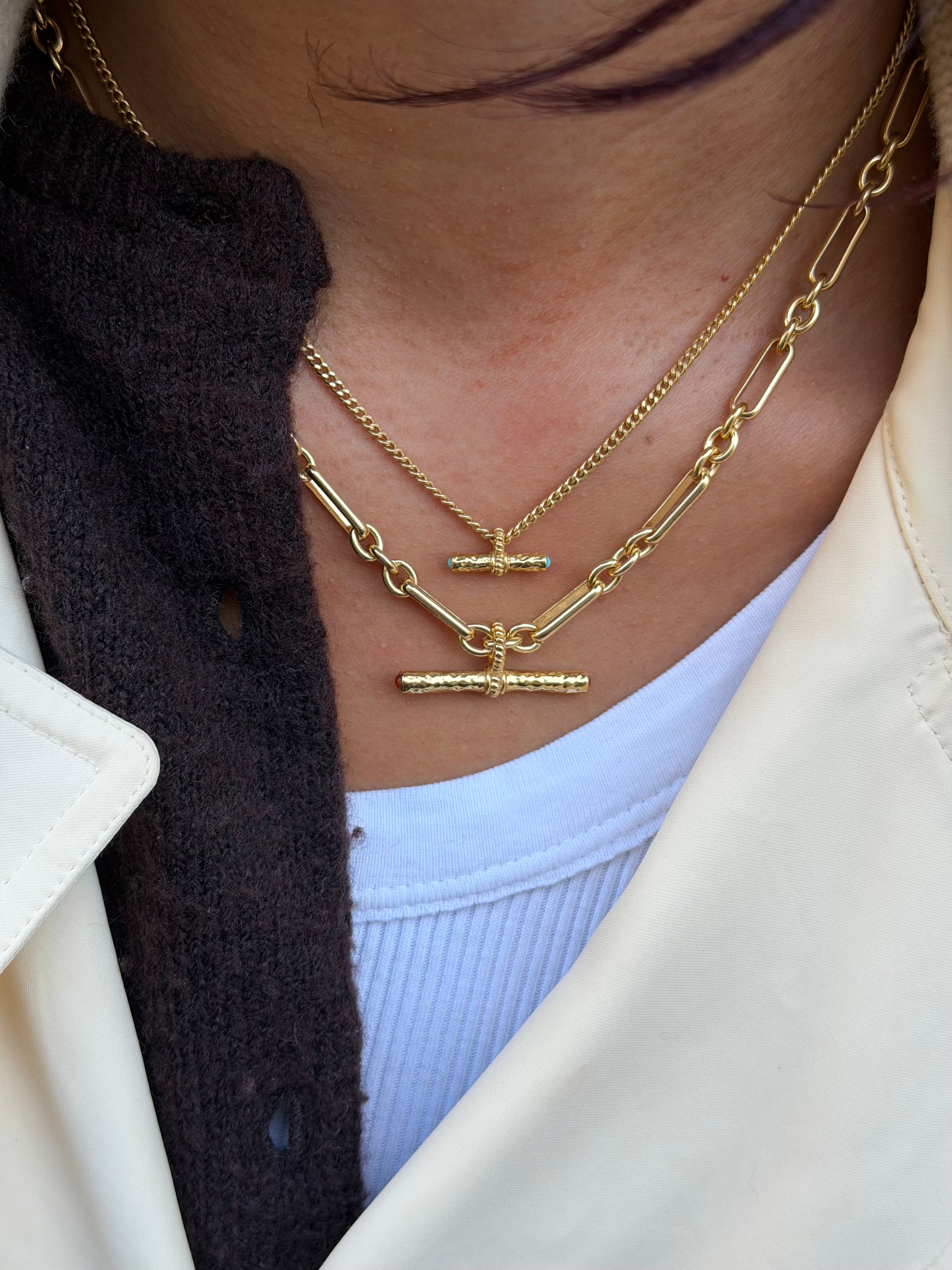 T-Bar Maxi Necklace | Red