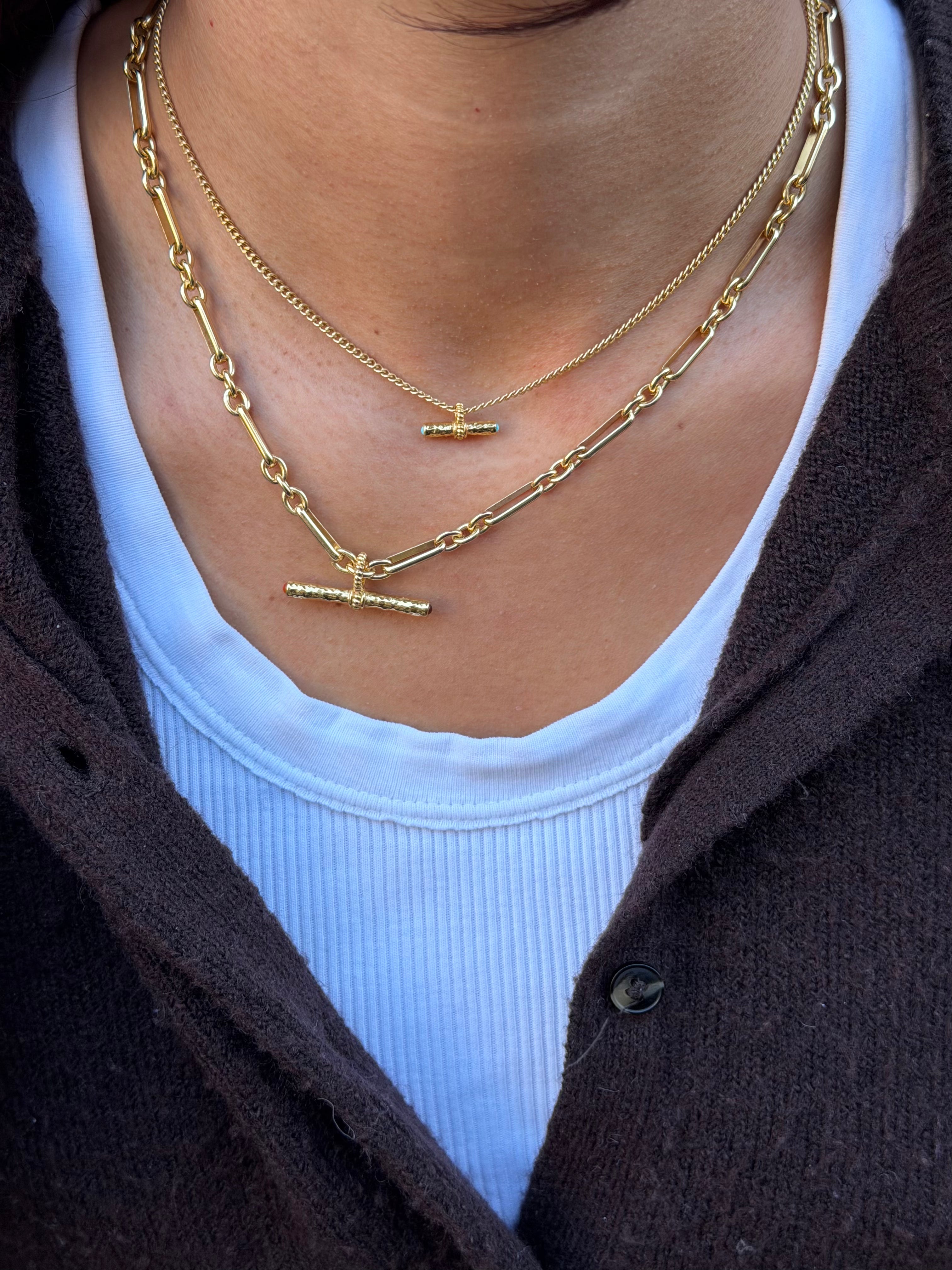T-Bar Maxi Necklace | Red