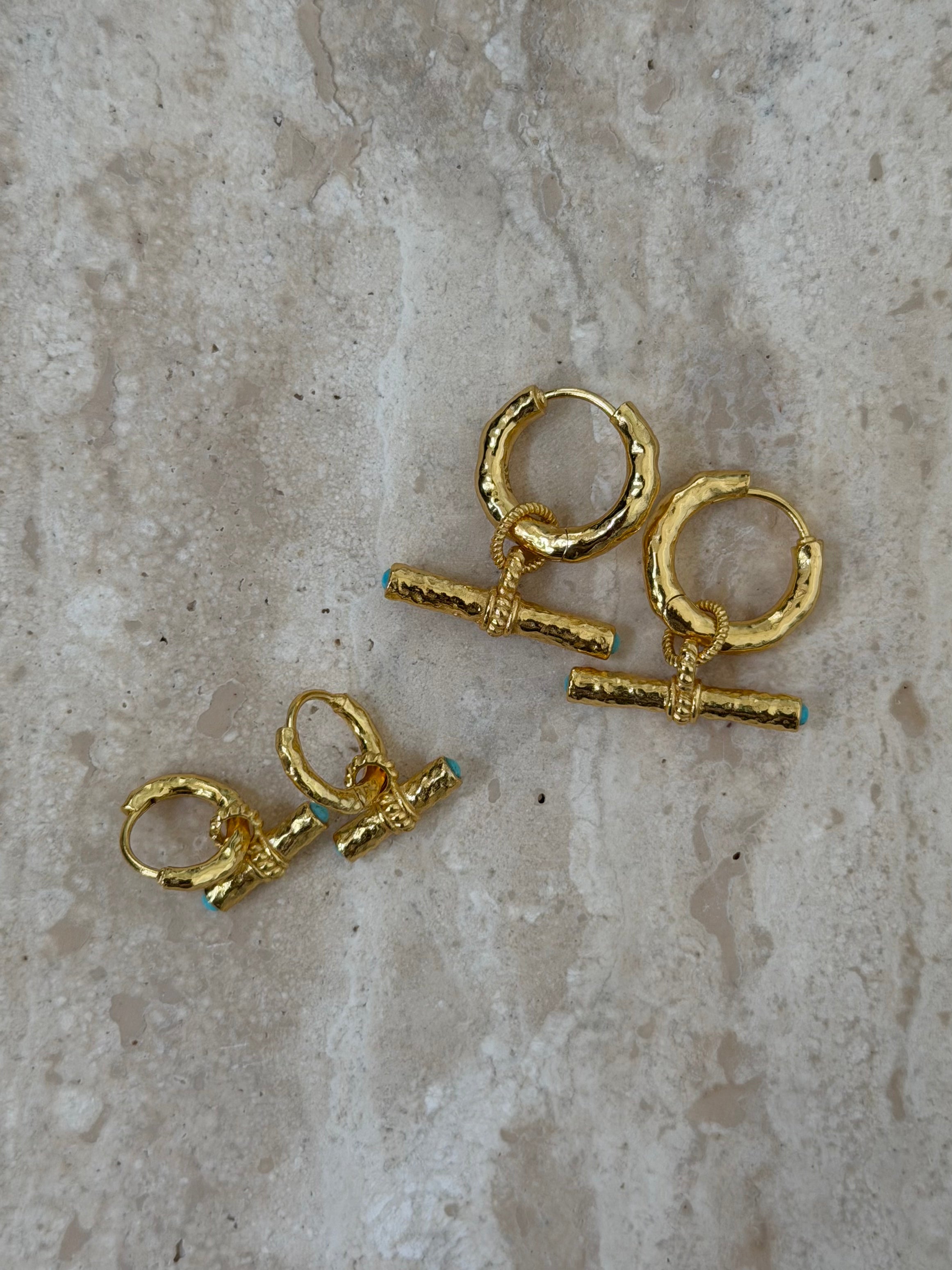 T-Bar Maxi Hoops | Turquoise