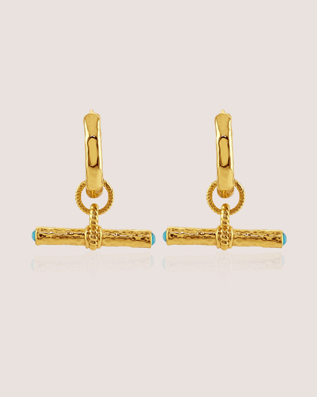 T-Bar Maxi Hoops | Turquoise