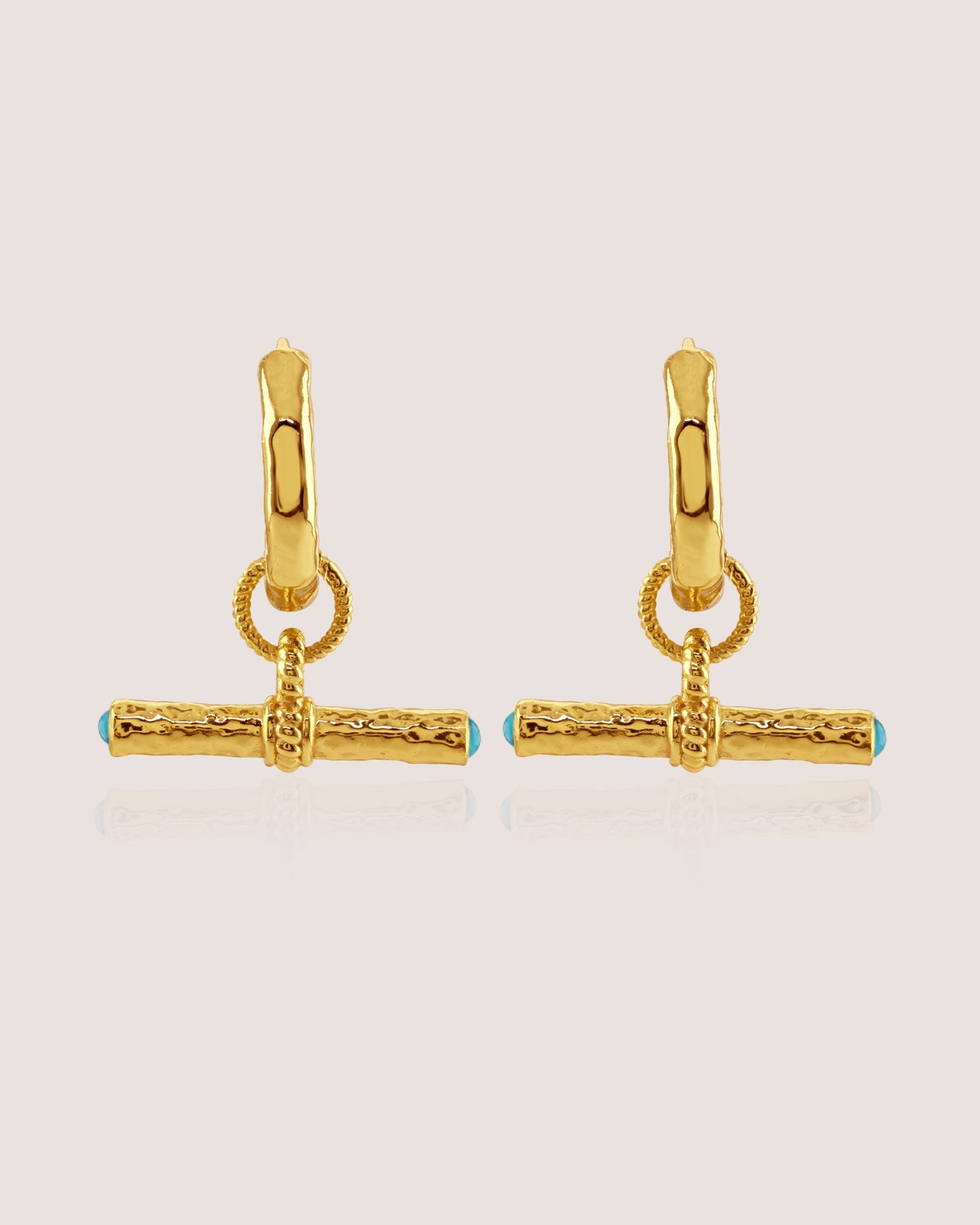 T-Bar Maxi Hoops | Turquoise