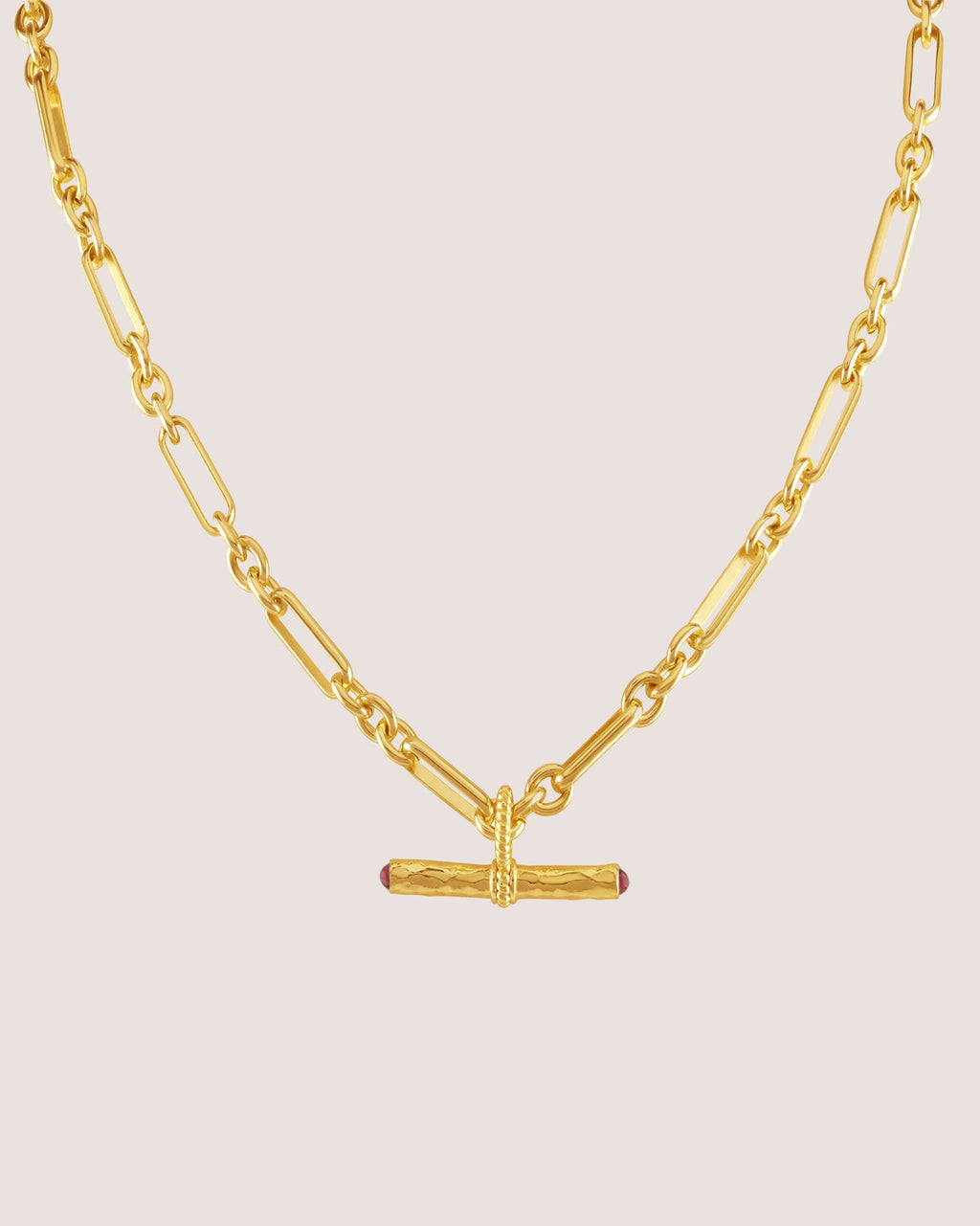 T-Bar Maxi Necklace | Red