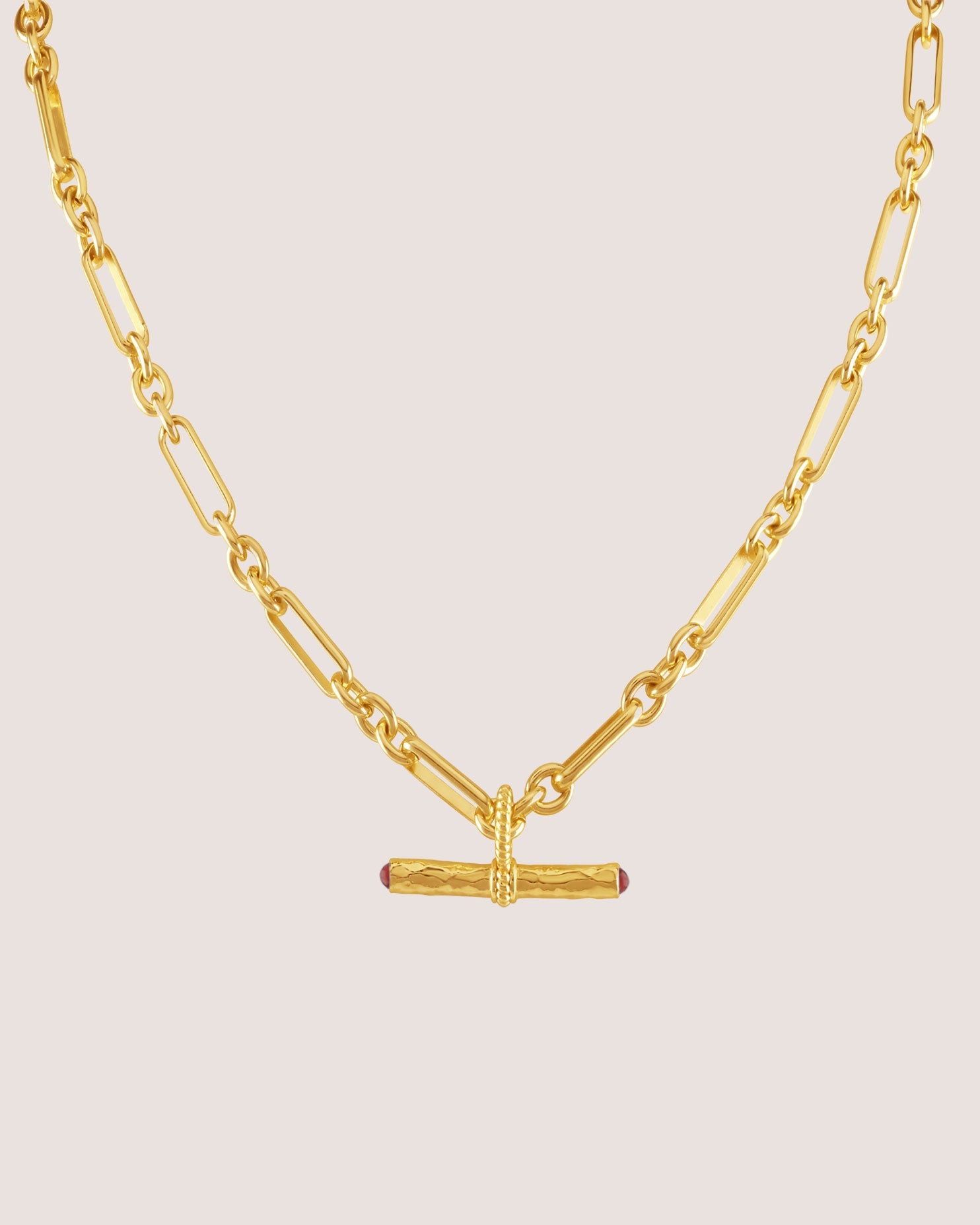 T-Bar Maxi Necklace | Red