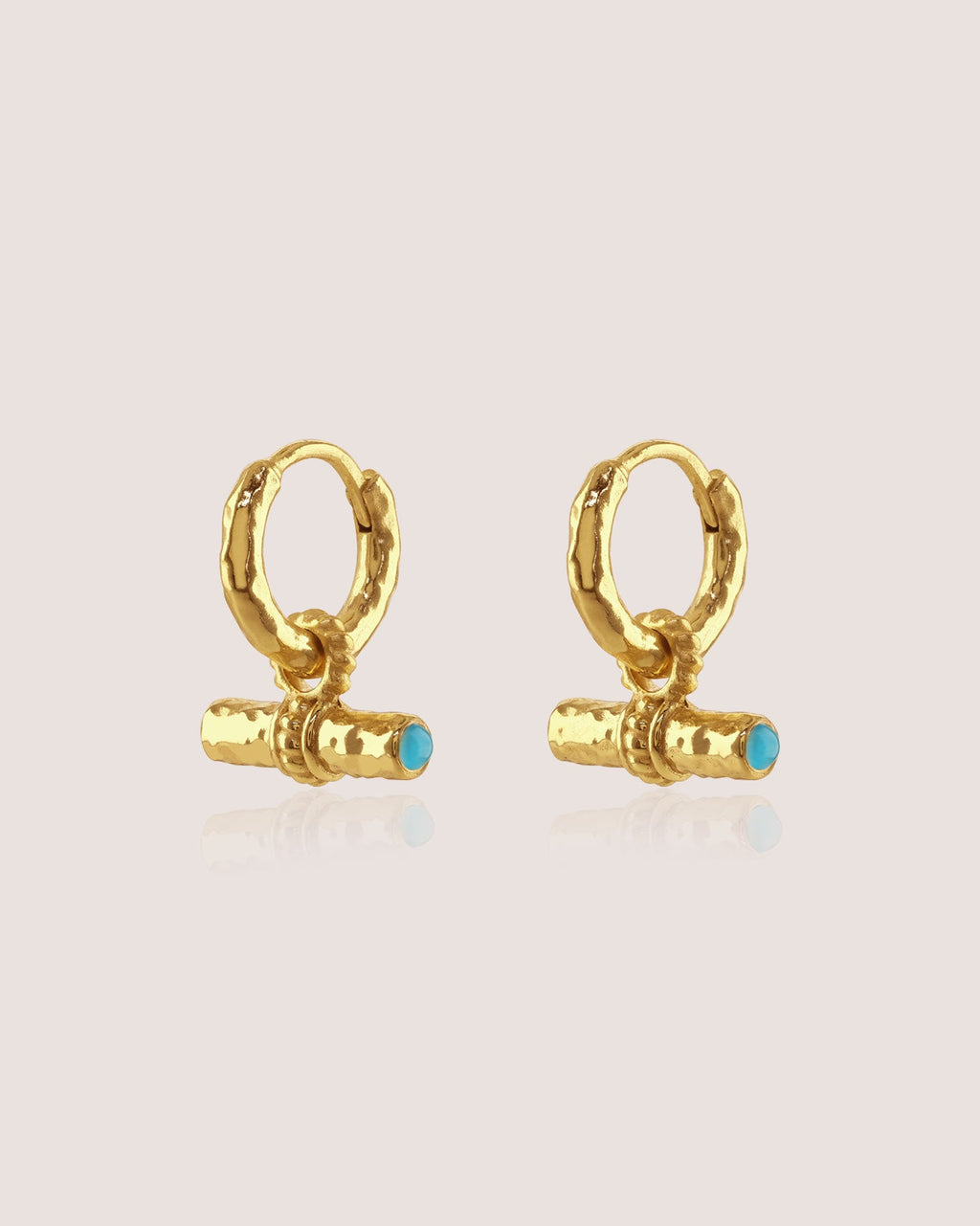 T-Bar Mini Hoops | Turquoise