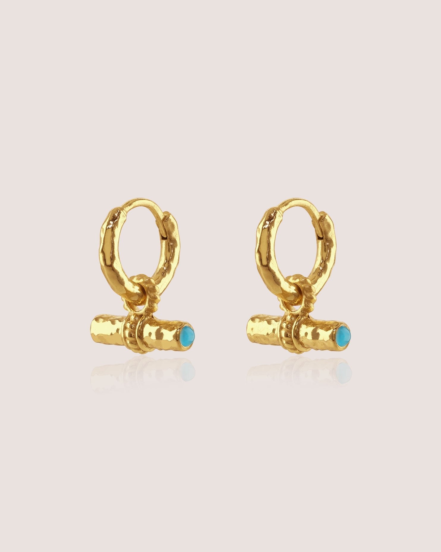 T-Bar Mini Hoops | Turquoise