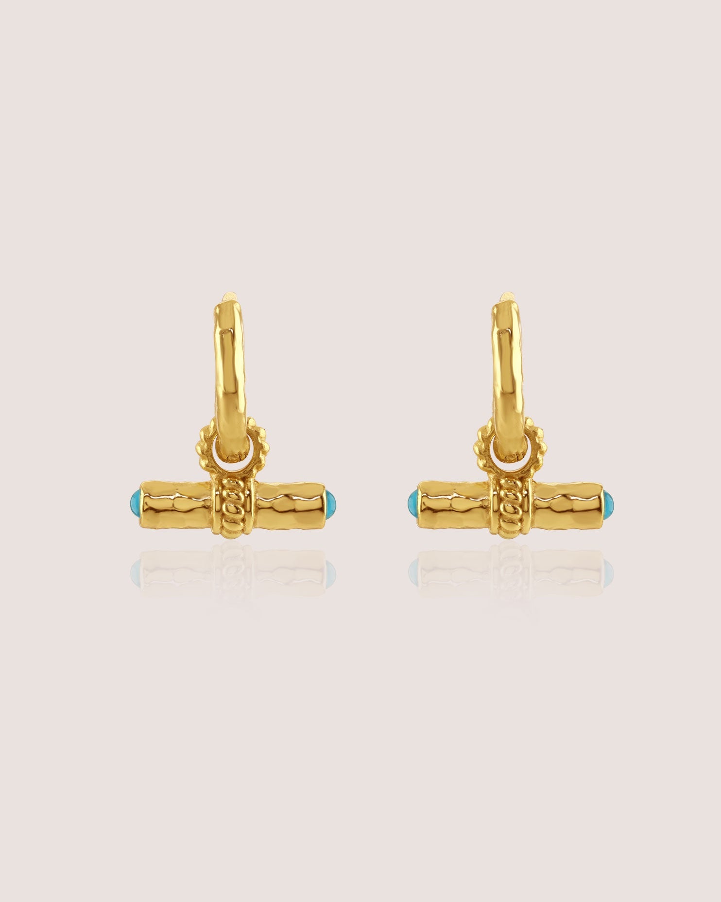 T-Bar Mini Hoops | Turquoise