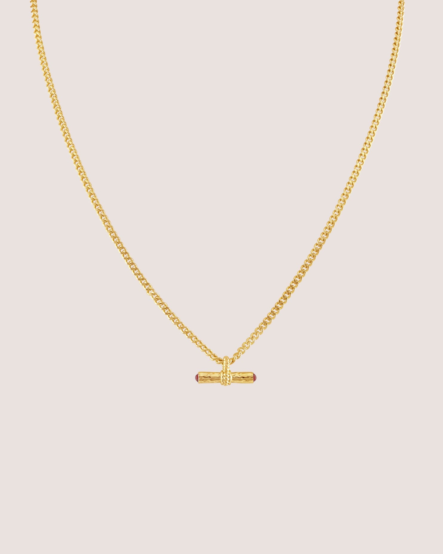 T-Bar Mini Necklace | Red