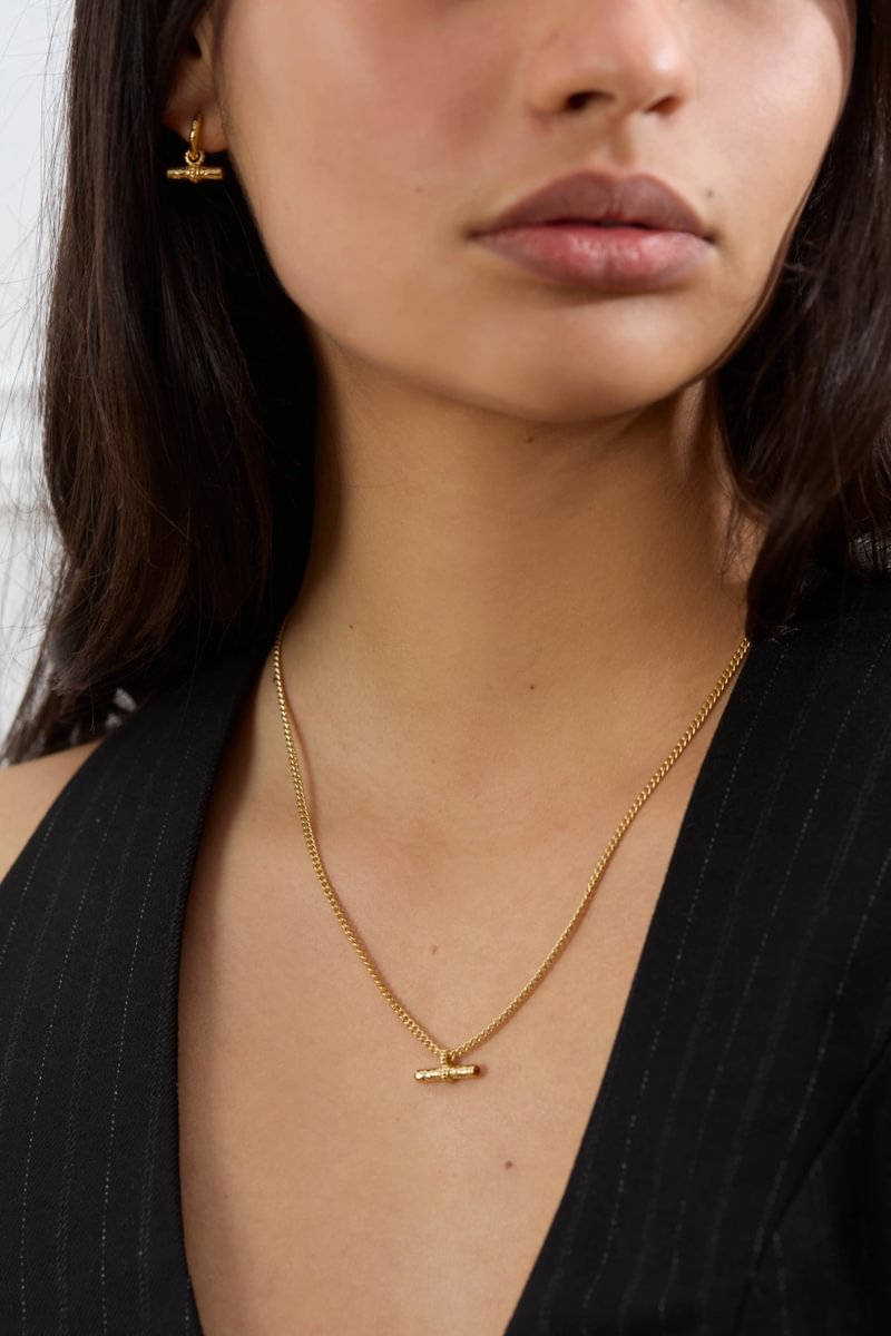 T-Bar Mini Necklace | Red