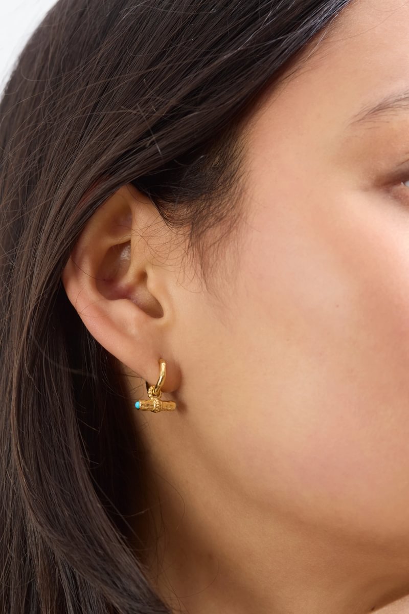 T-Bar Mini Hoops | Turquoise