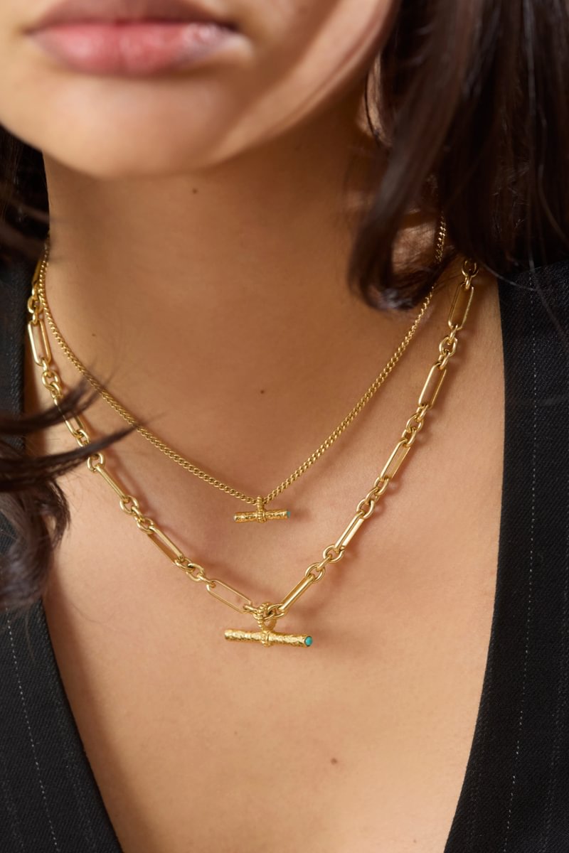 T-Bar Mini Necklace | Turquoise