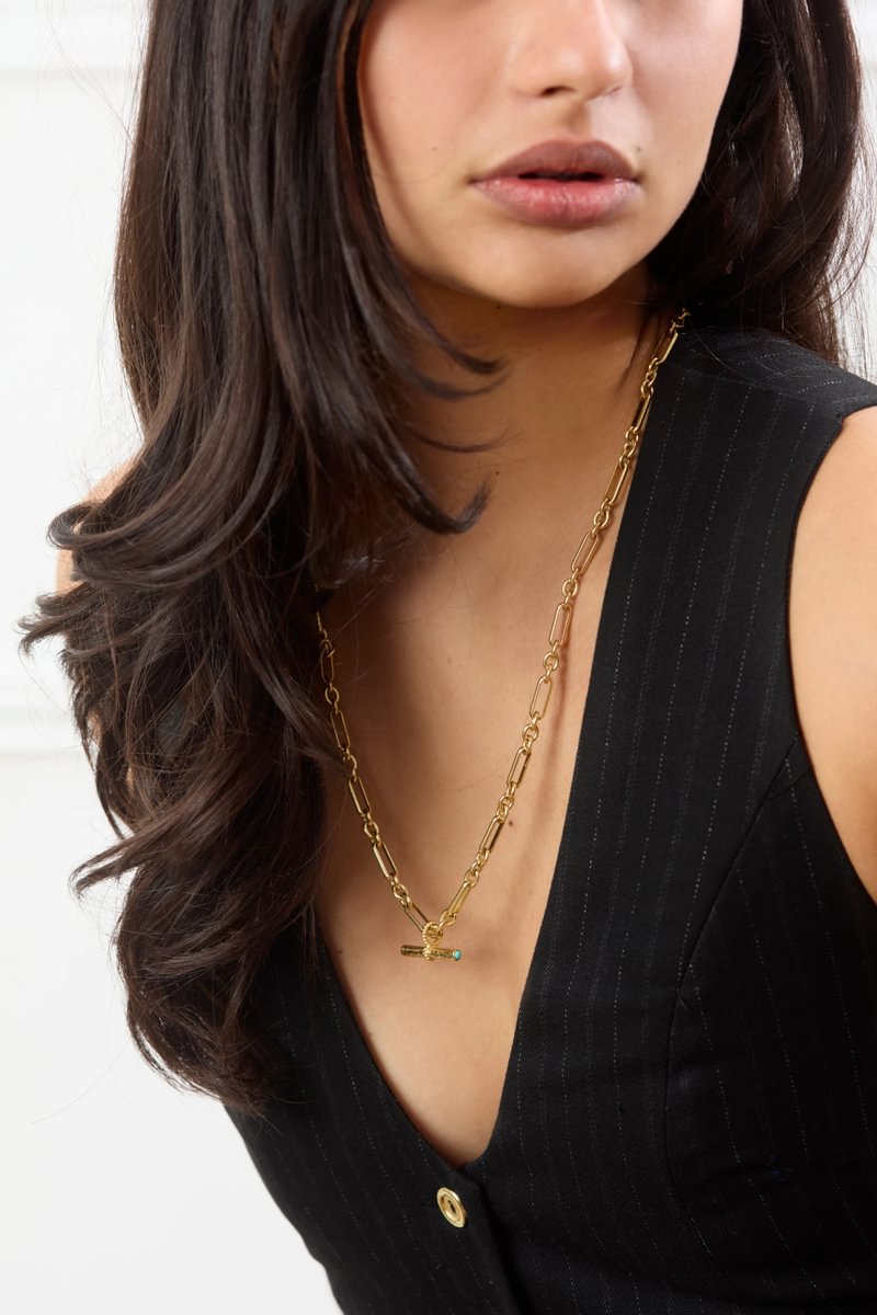 T-Bar Maxi Necklace | Turquoise