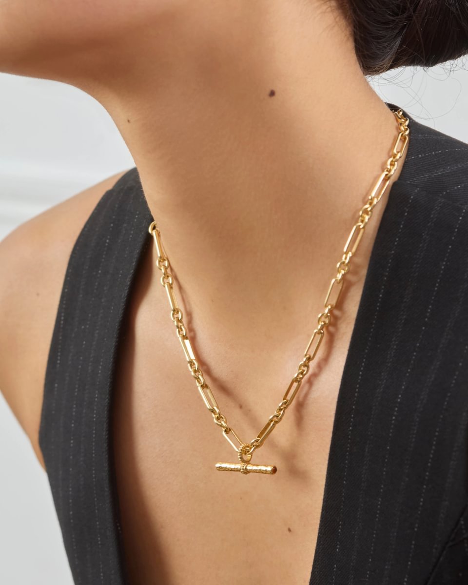 T-Bar Maxi Necklace | Red