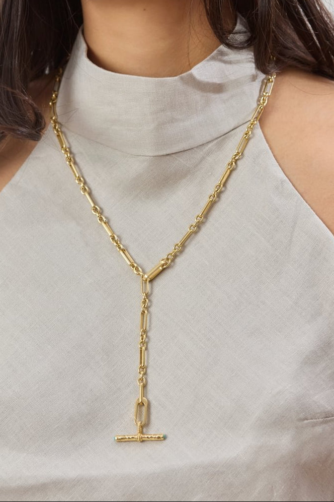 T-Bar Maxi Necklace | Turquoise