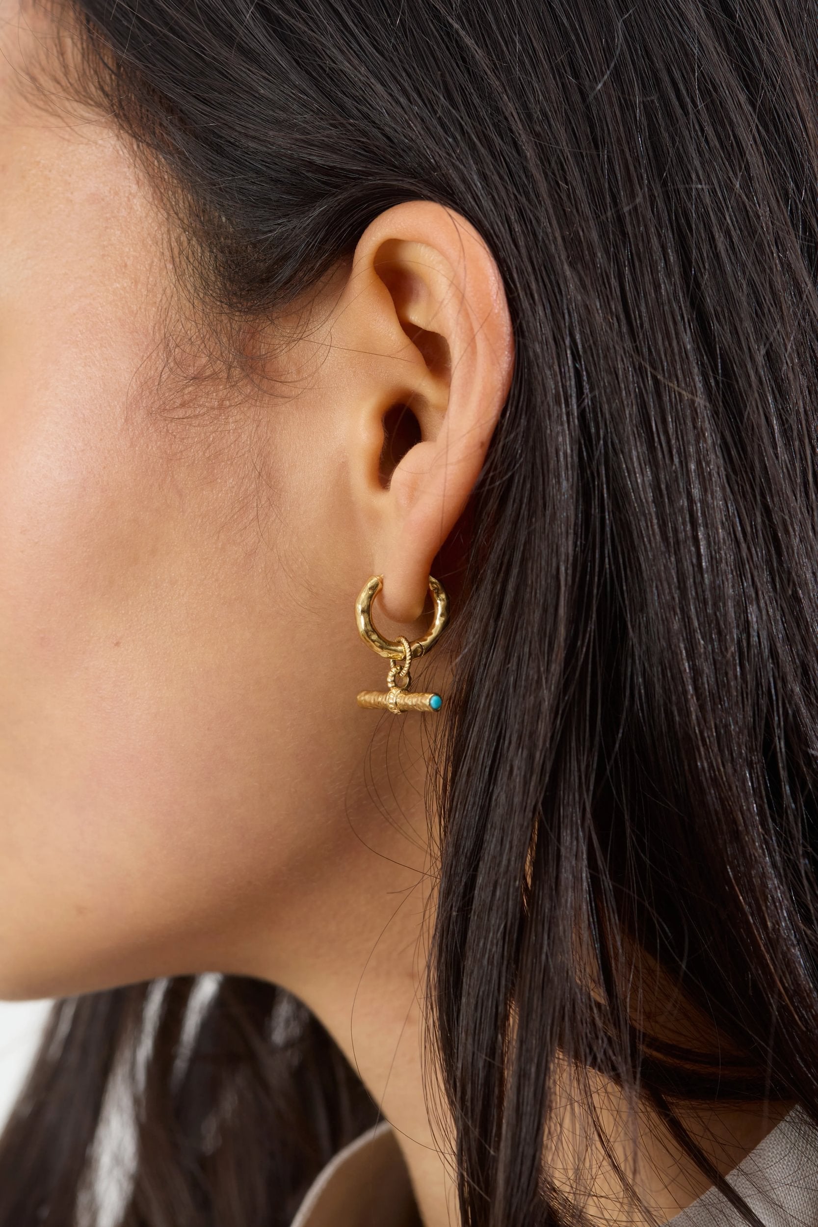 T-Bar Maxi Hoops | Turquoise