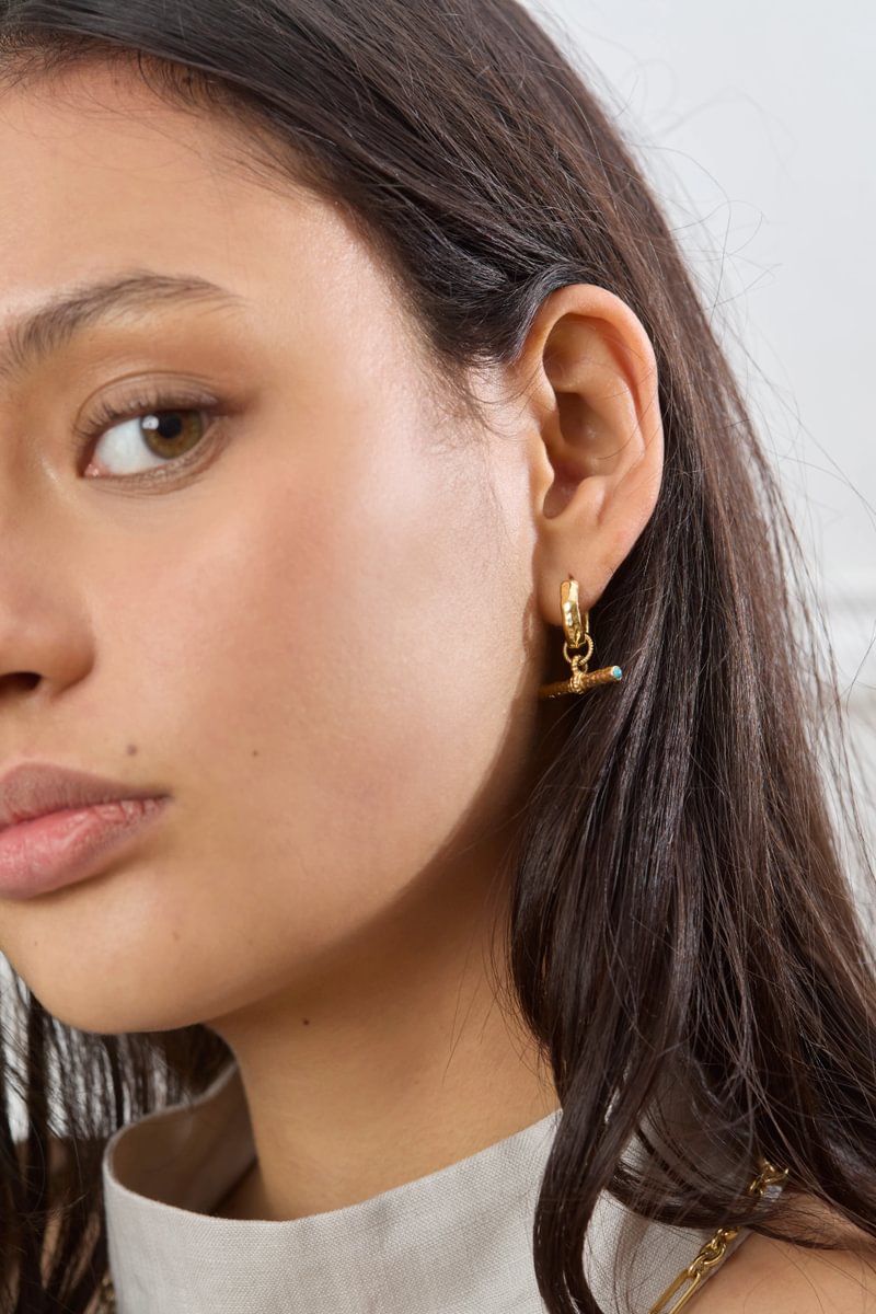 T-Bar Maxi Hoops | Turquoise