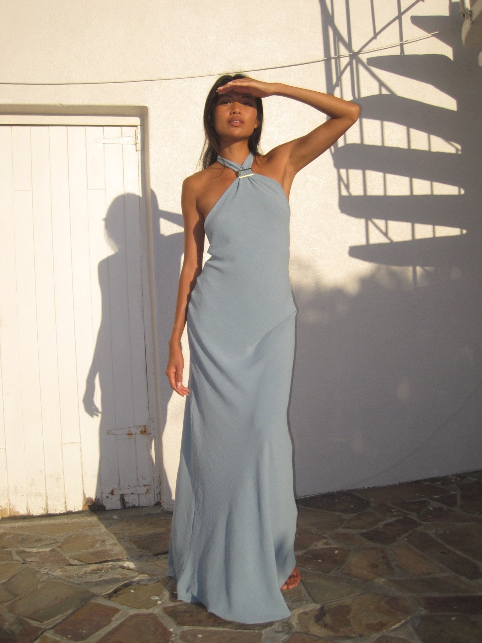 Athena Dress in Sky Blue