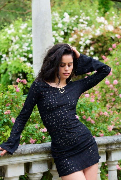 Gaia Dress in Black Knit - Alchemy London