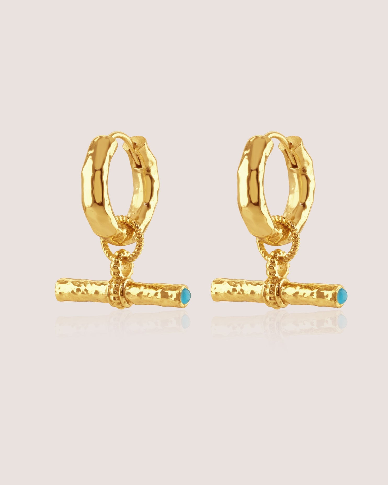 T-Bar Maxi Hoops | Turquoise