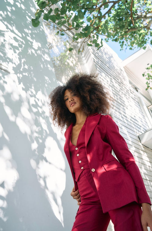 Rasberry Linen Suit 02 - Alchemy London