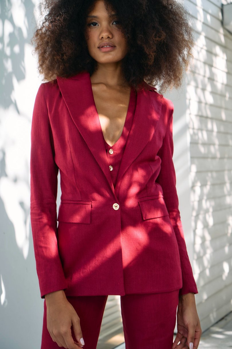 Rasberry Linen Suit 02 - Alchemy London